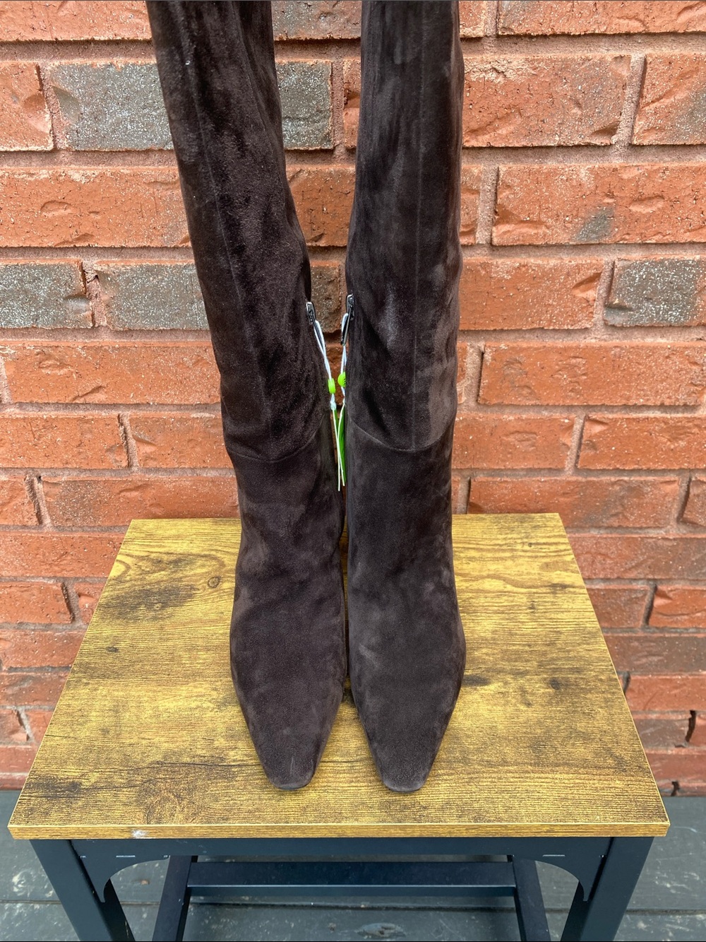 NWT Sam Edelman Brown Suede Knee-High Block Heel Boot 9 - Picture 6 of 9